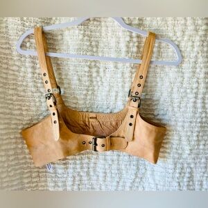 FREE PEOPLE Rebel Leather harness bodice